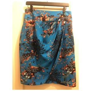 Floral Mock Wrap Skirt